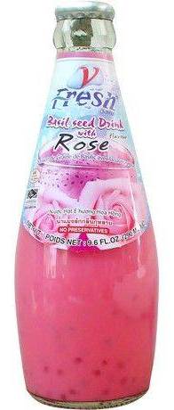 V-FRESH Boisson rose/graines basilic 290ml